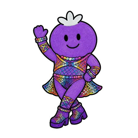 Berry im Look Rainbow Mesh in wave-Pose