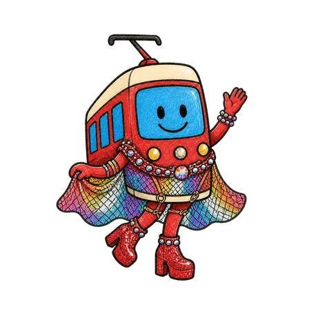 Bim im Look Rainbow Mesh in wave-Pose