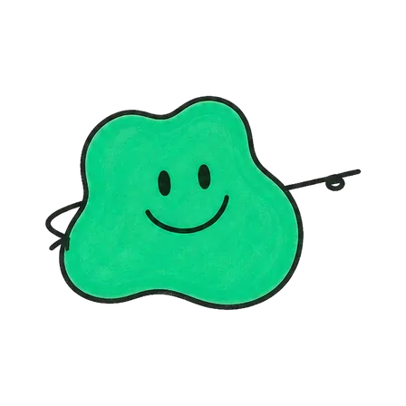 Der grüne Blob zeigt zur Seite