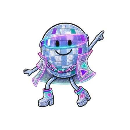 Disco im Look Neon Cyber in point-Pose