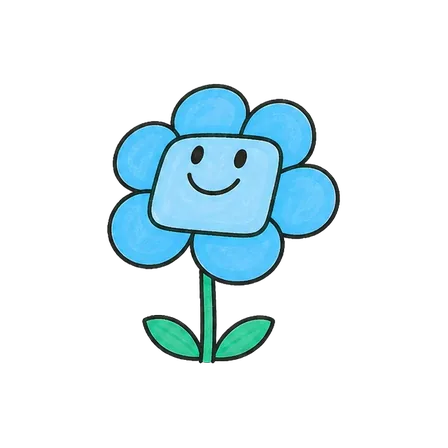 Die blaue Blume schaut neugierig hervor