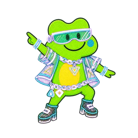 Froggi im Look Neon Cyber in point-Pose