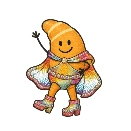 Kipfi im Look Rainbow Mesh in wave-Pose