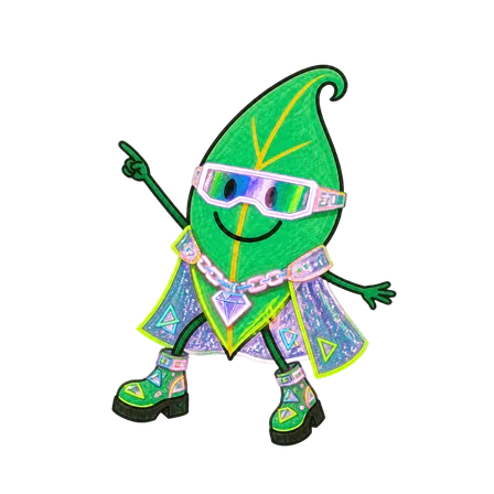 Leaf im Look Neon Cyber in point-Pose