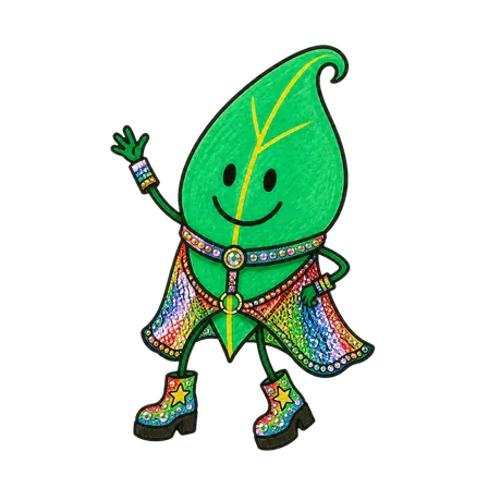 Leaf im Look Rainbow Mesh in wave-Pose