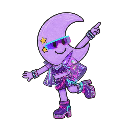 Luna im Look Neon Cyber in point-Pose