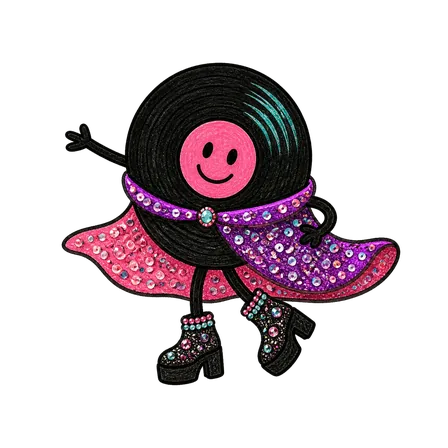 Vinyl im Look Glitter Glam in twirl-Pose